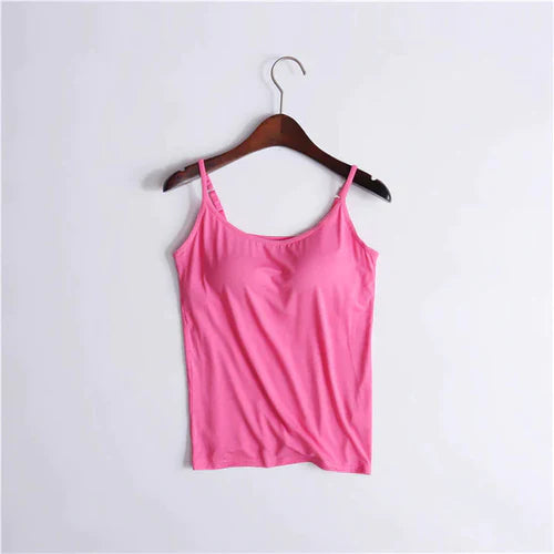 Camisole Femme avec Soutien-gorge Intégré Maille Respirante Maintien