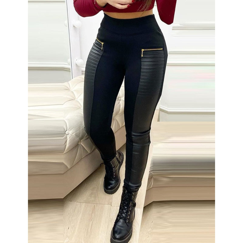 Pantalon Femme Taille Haute Élégant avec Poches Cachées - PanierRoyale