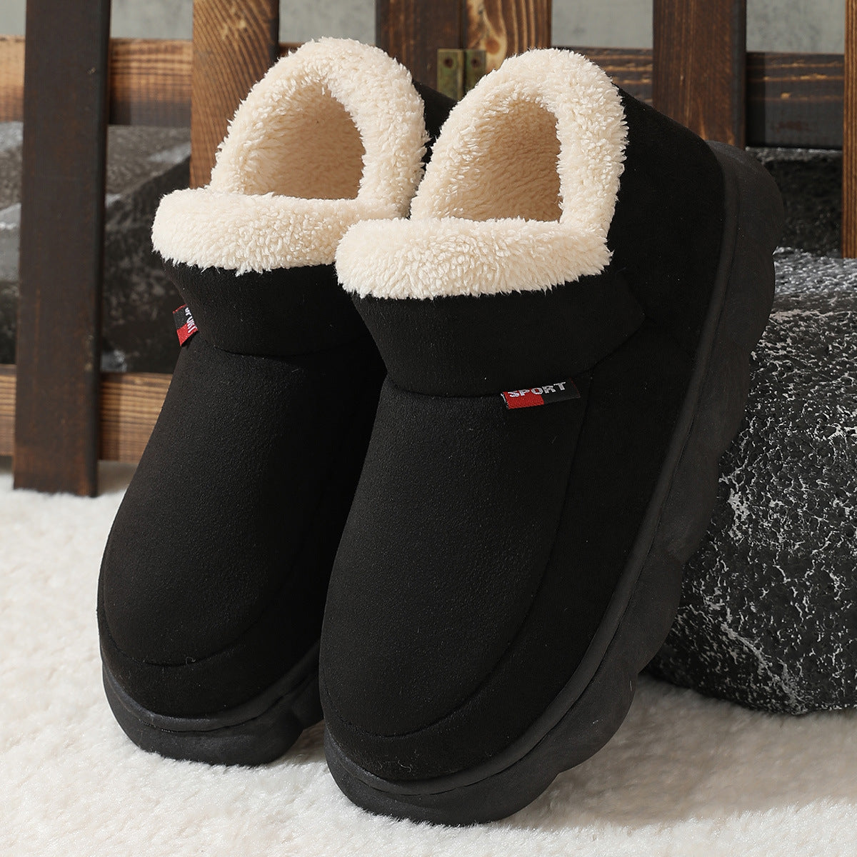 Bottines Femme Hiver Chaudes et Confortables en Fourrure Synthétique