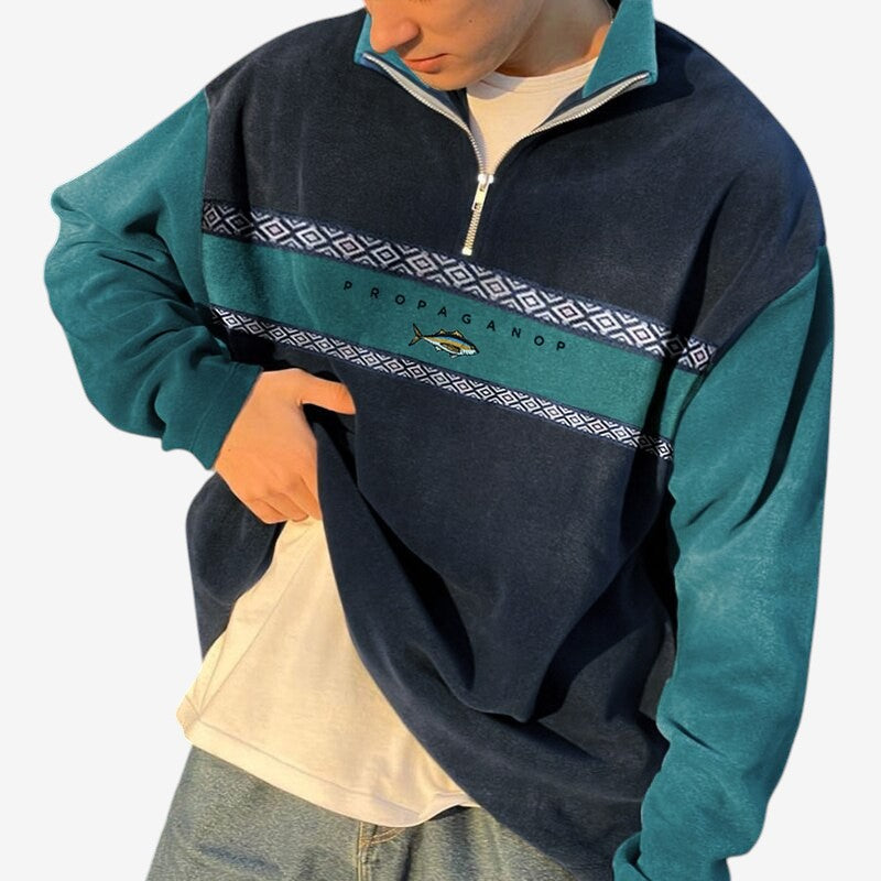 Pull à Capuchon Zippé Hiver Chaud et Confortable