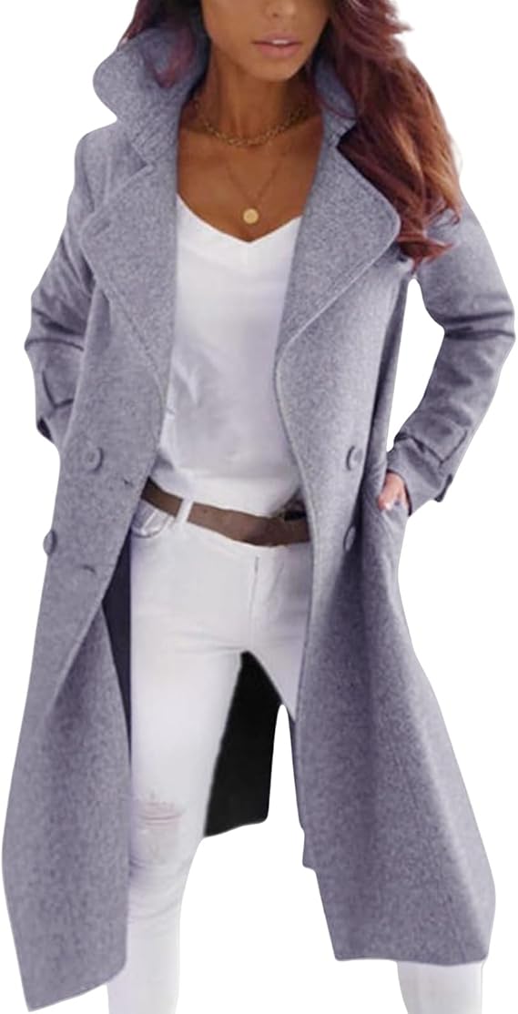 Manteau Femme Laine Fermeture Boutons Coupe Classique