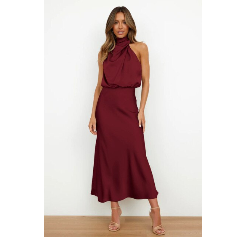 Robe Soirée Dos Nu Femme Taille Midi Élégante