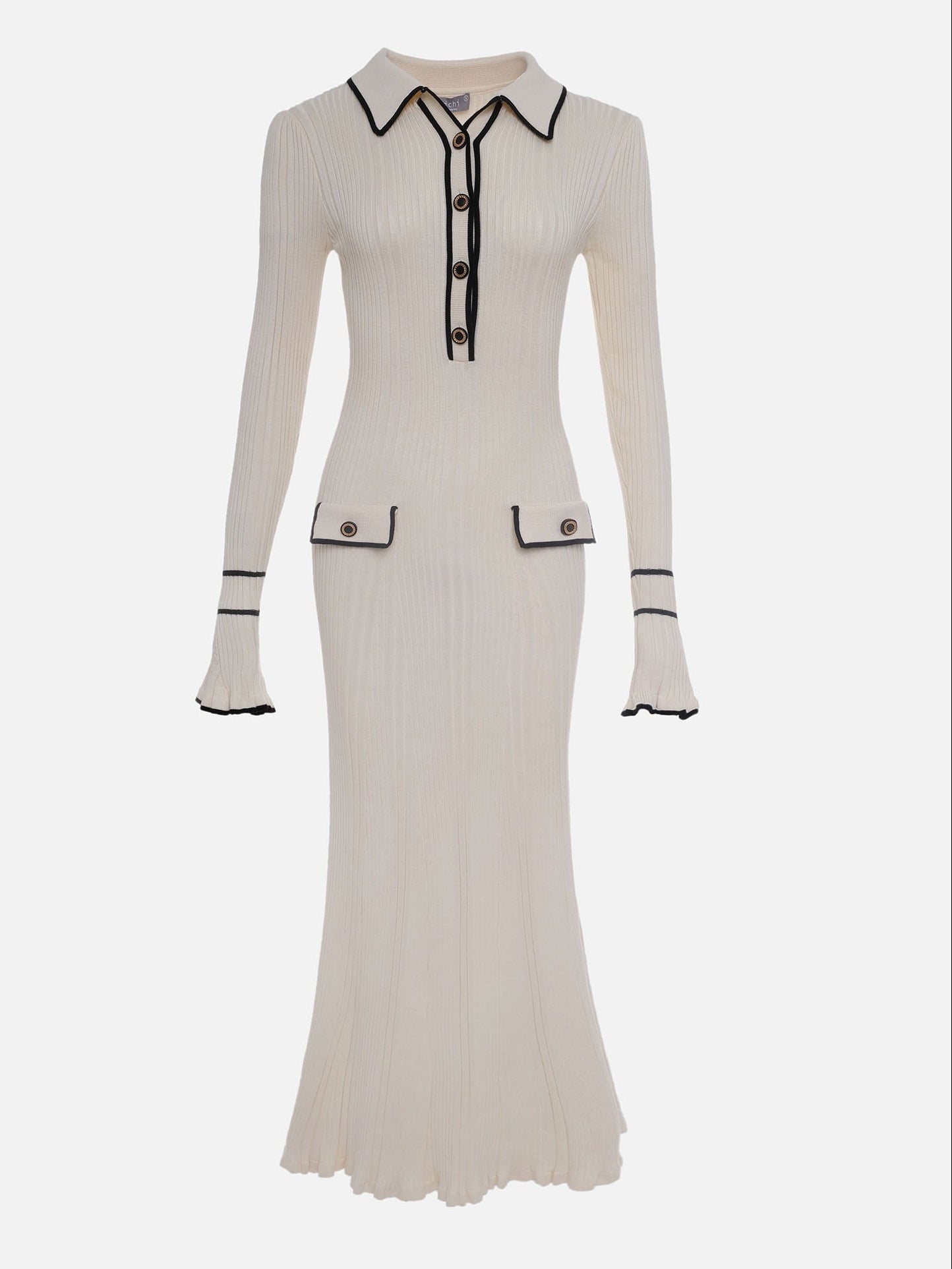 Robe Printemps Femme Midi Boutons Décontractée