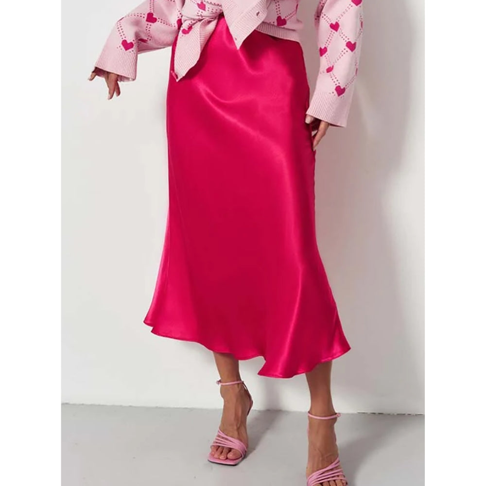 Jupe Femme Mi-Mollet Taille Haute Élégante