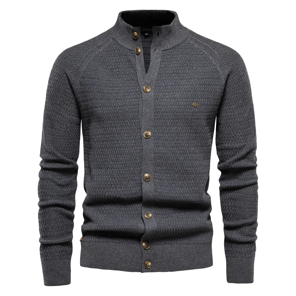 Pull à Boutons Classique en Col Rond pour Homme