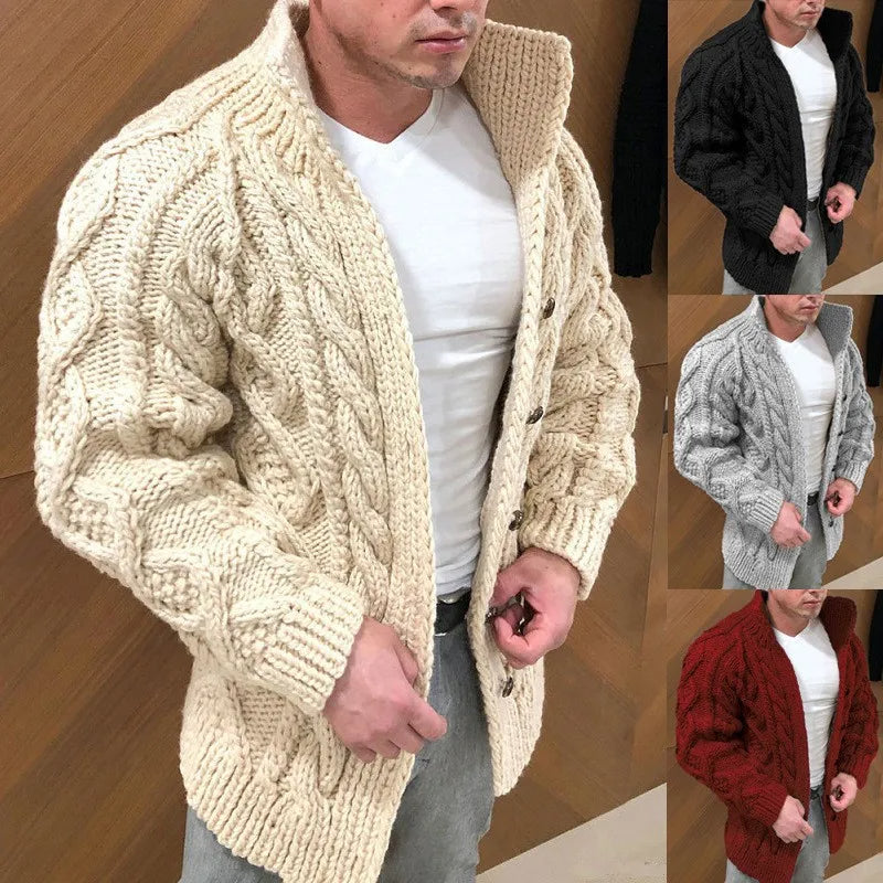 Gilet Homme En Maille Épaisse Noir Classique