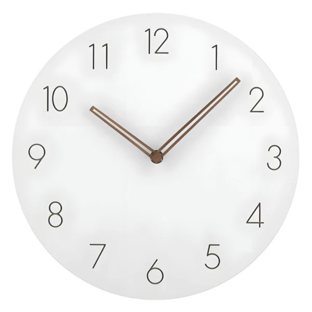 Horloge Murale en Bois avec Chiffres Blancs Moderne