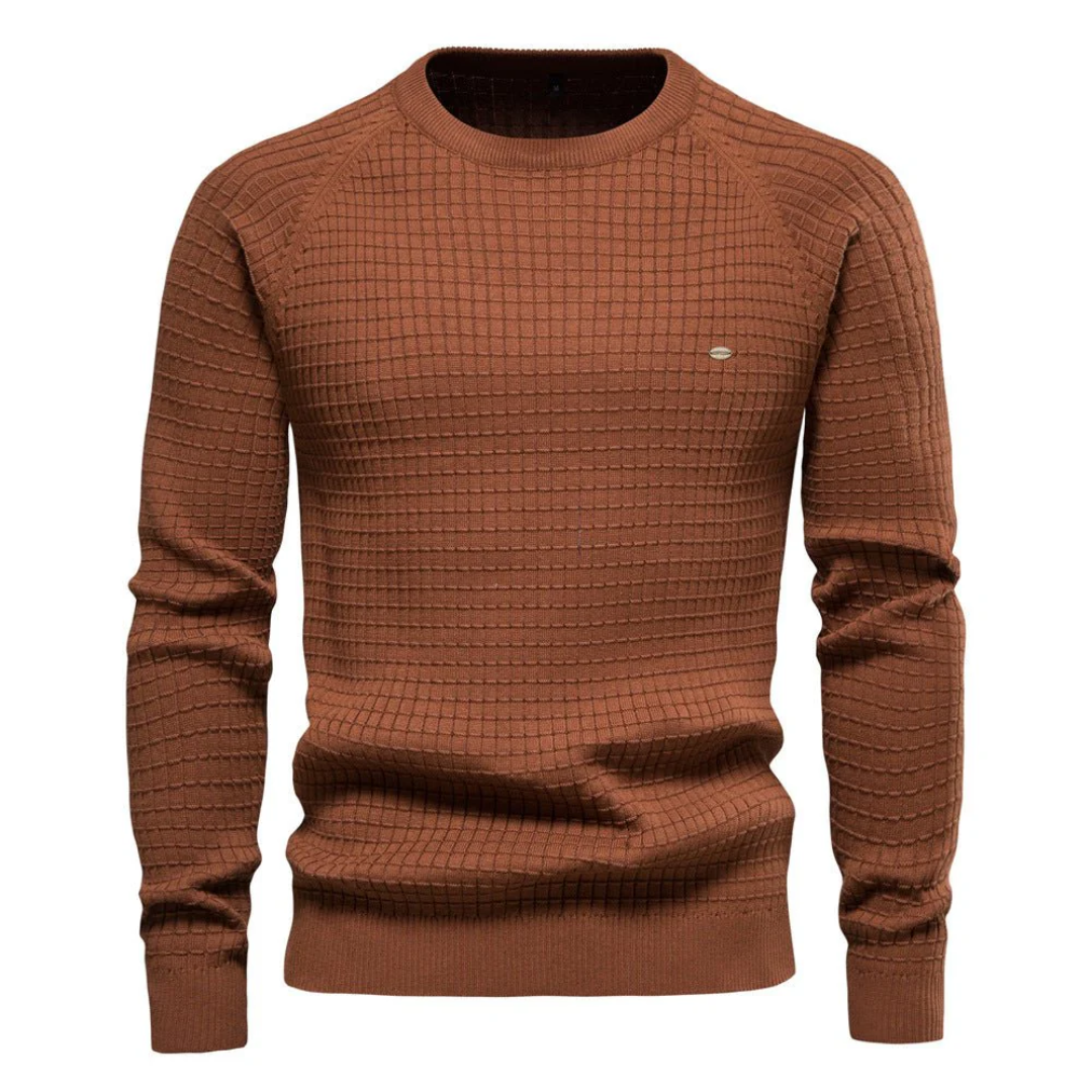 Pull Homme Marine Élégant à Col Rond