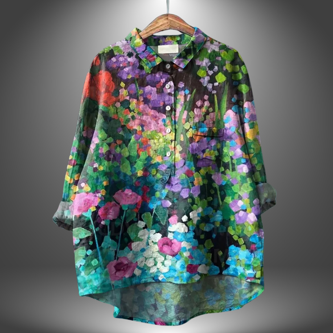 Chemise Manches Courtes Florale Femme Élégante