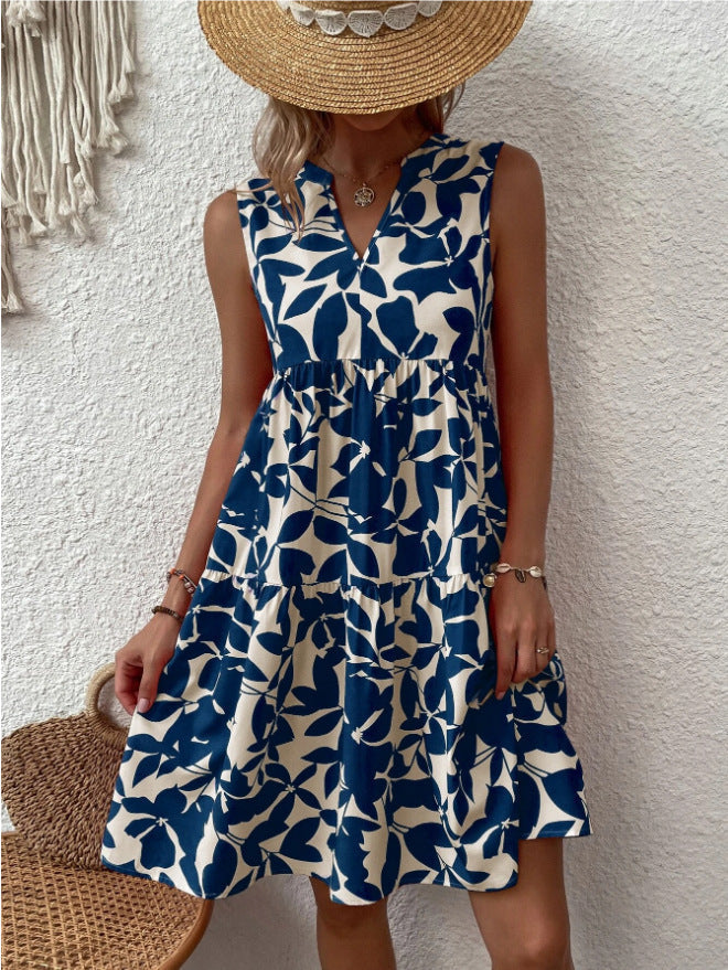 Robe courte Femme en Tissu Imprimé Coupe Ajustée