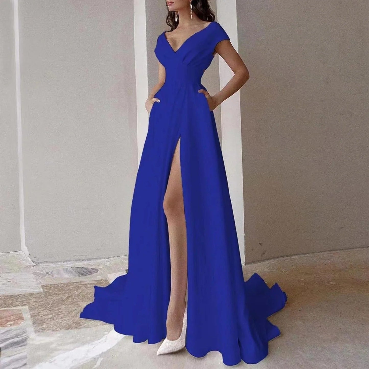 Robe de Soirée Femme Chic Noir Laqué - PanierRoyale