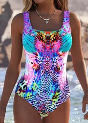 Maillot de bain une pièce Femme Effet sculptant Imprimé 3D Moderne