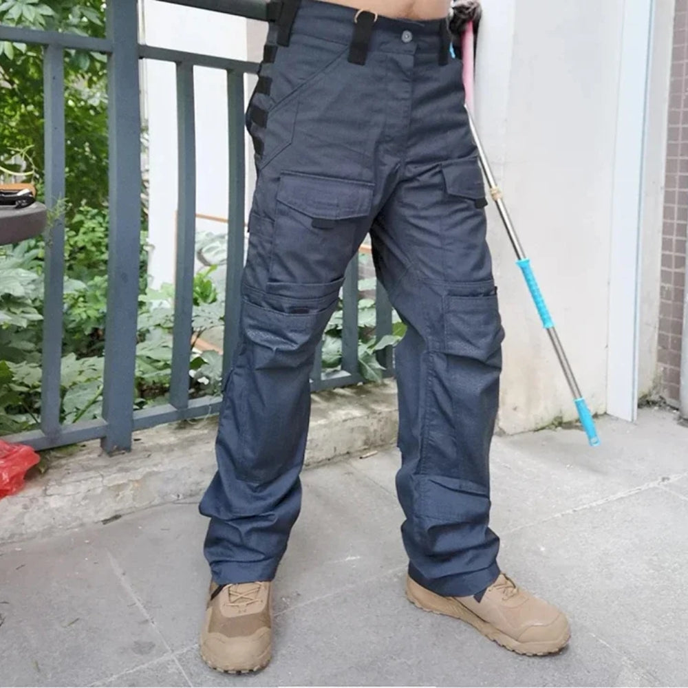 Pantalon Tactique avec Poches Multi-Directions et Ceinture Élastique