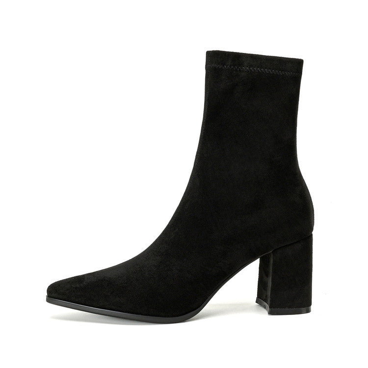 Bottes Femmes Confort Chaussures Zippées pour Ville