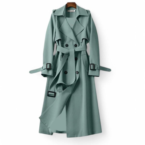 Trench-coat élégant de couleur unie pour femmes - léger à mi-hauteur