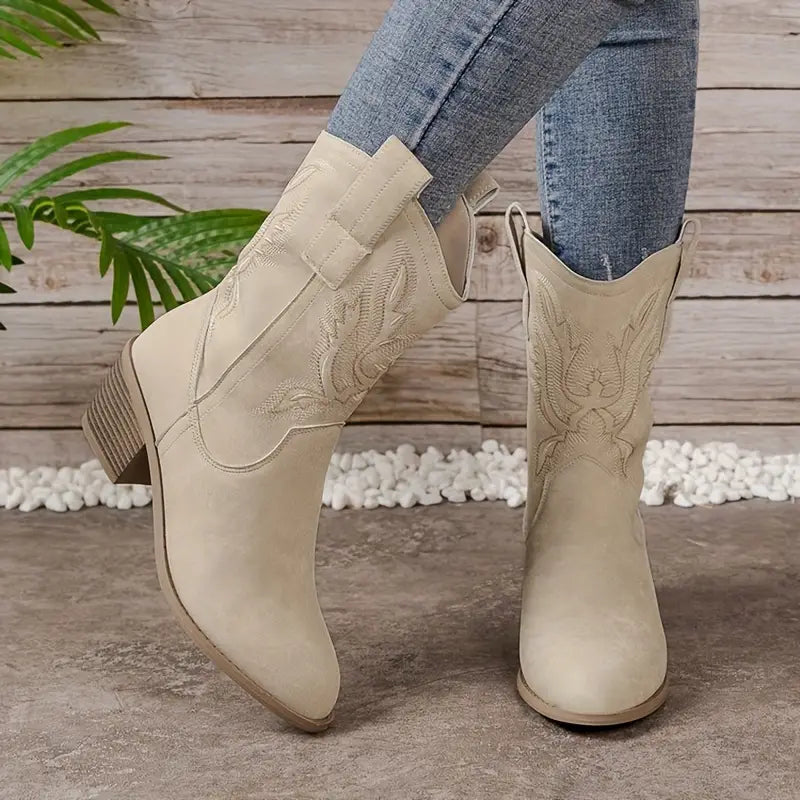 Bottes Country Cuir Brun Féminines Élégantes