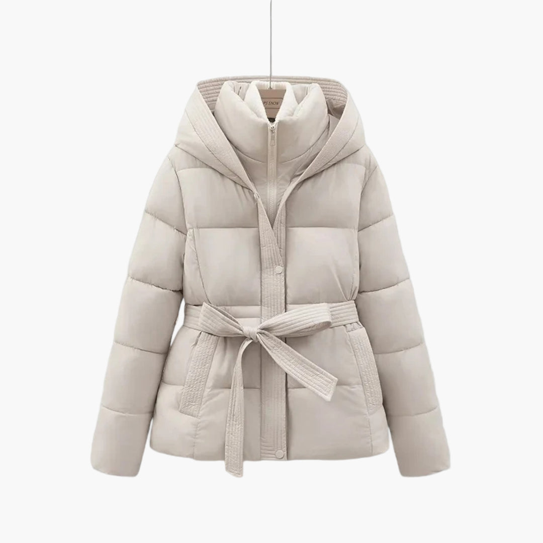 Doudoune Hiver Femme À Ceinture et Doublure Chaude