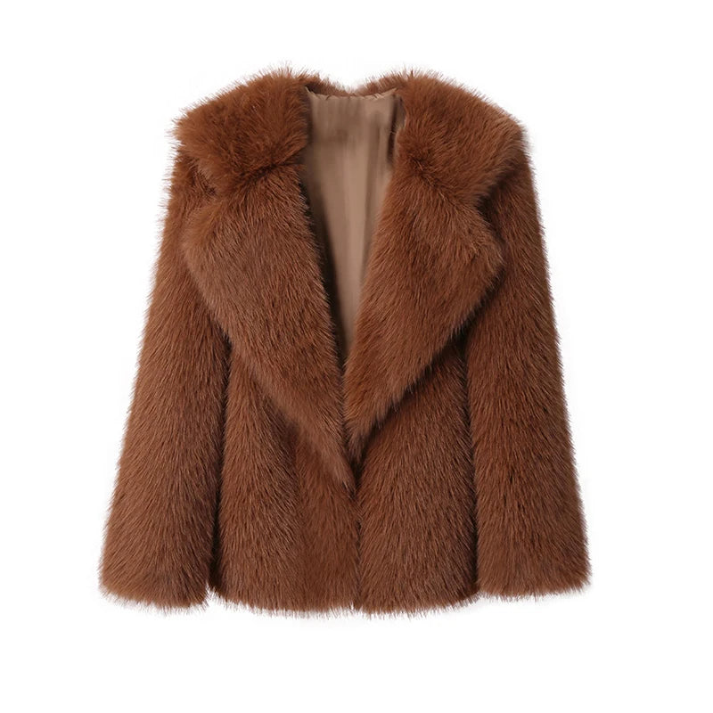 Manteau Femme Hiver Chic avec Fermeture Éclair Dissimulé