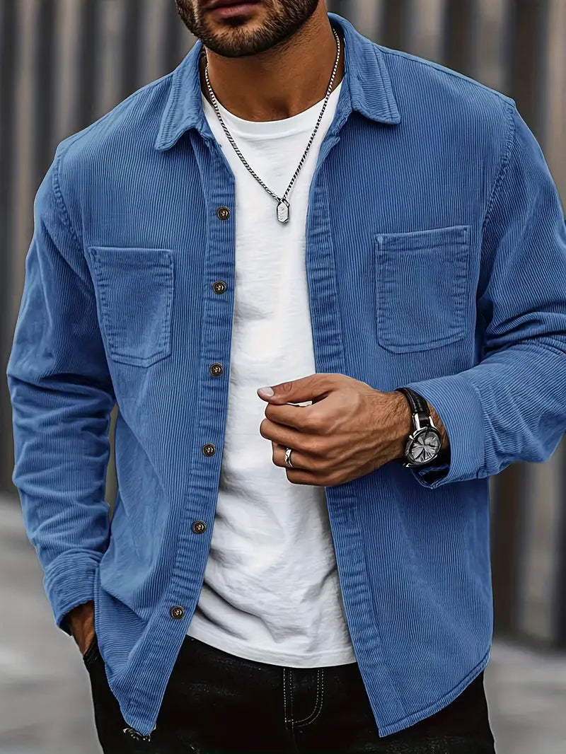 Chemise Homme Cachemire Brun Doux et Chaud
