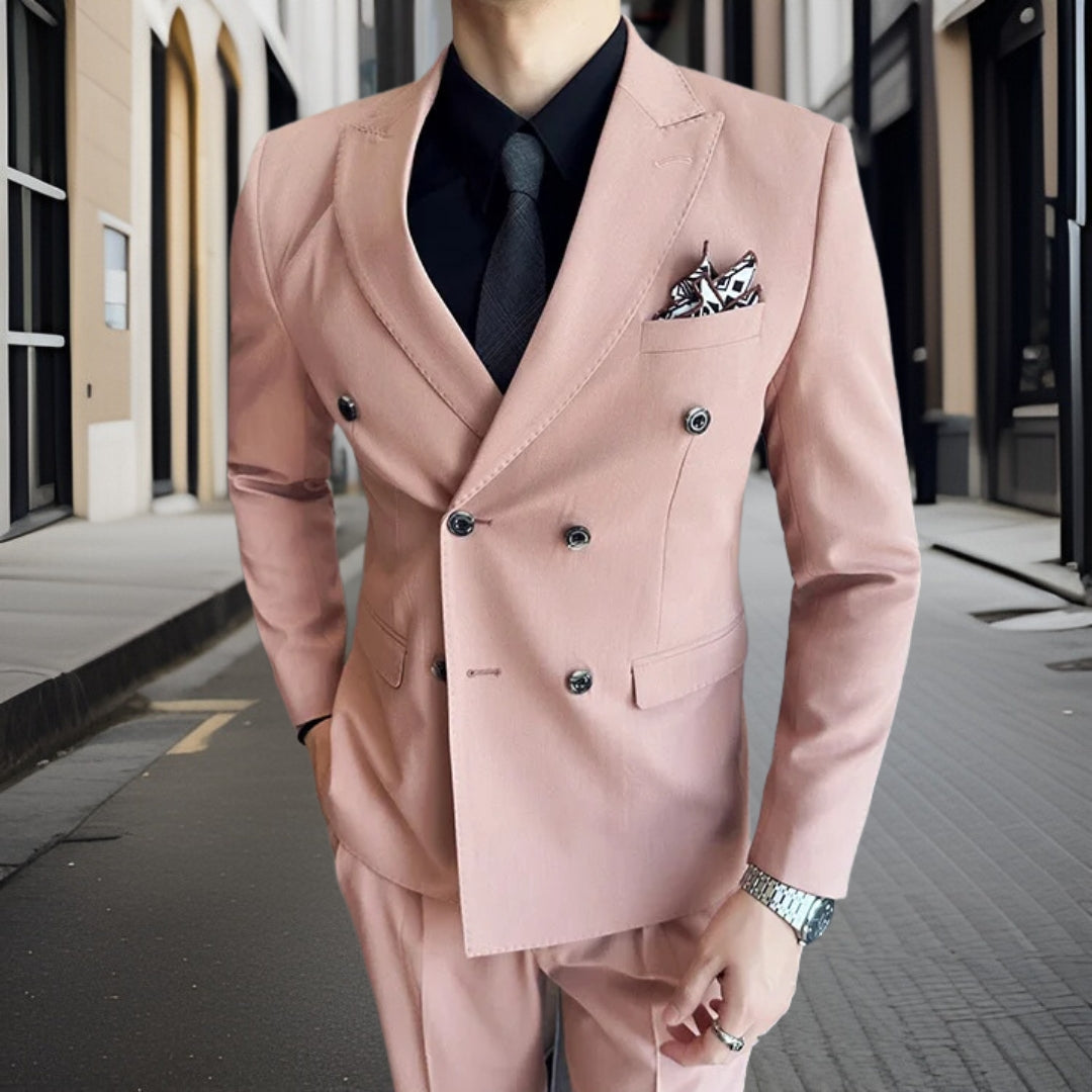 Costume Mariage Slim Fit Trois Pièces Noir Élégant