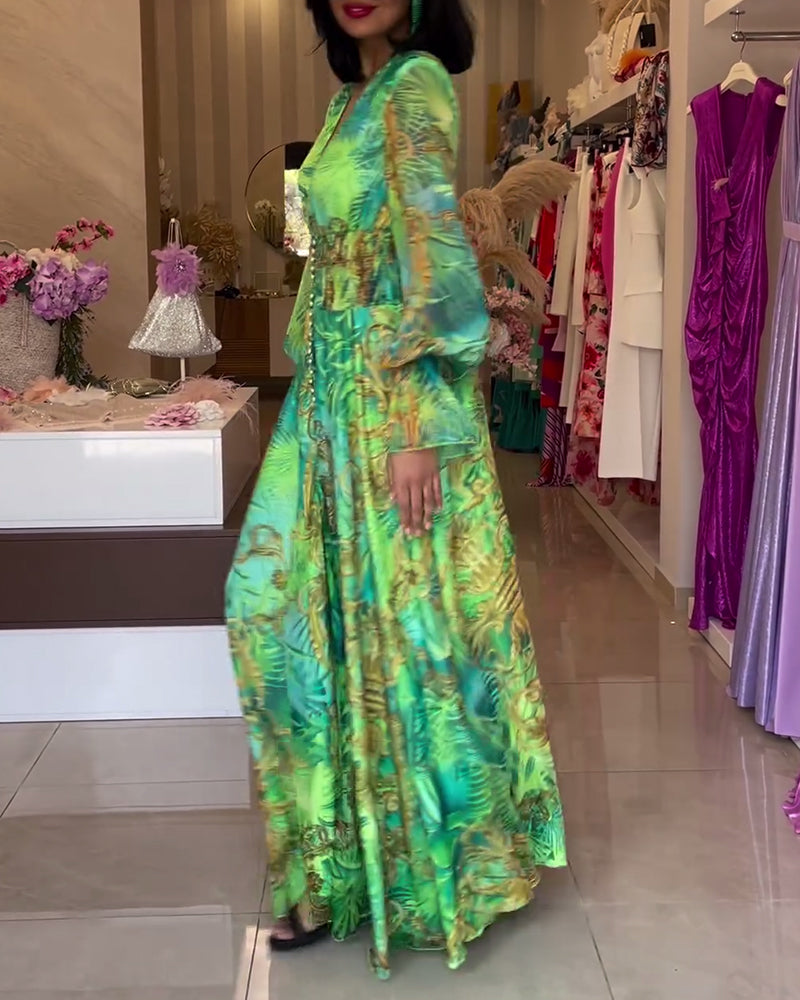 Robe longue Femme Fluide Taille empire Col en V Style bohème