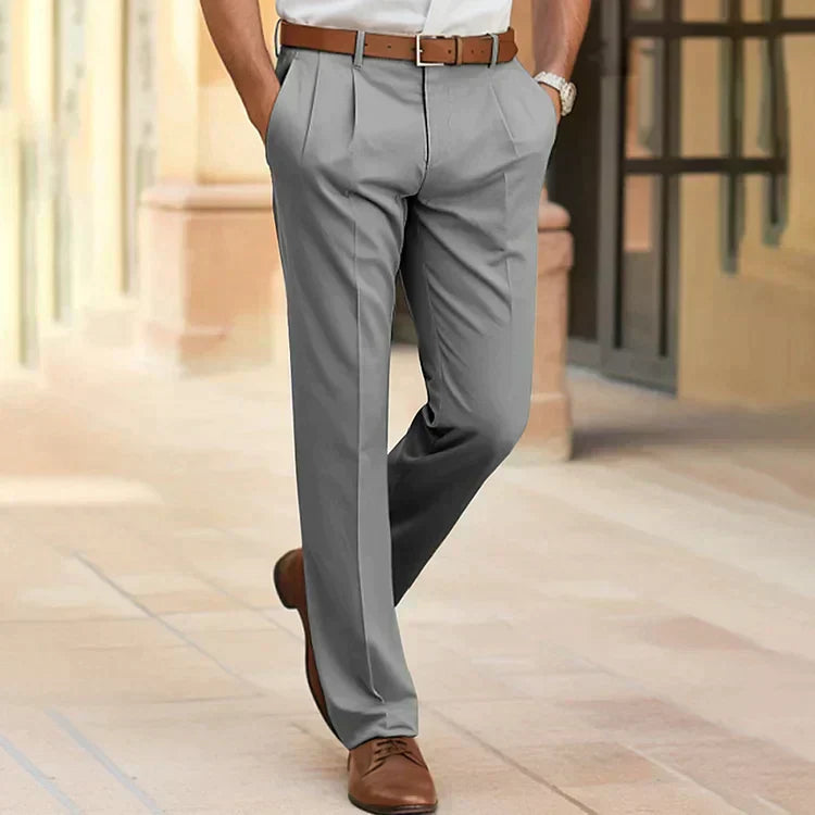 Pantalon Homme Marine Cuir Classique Élégant