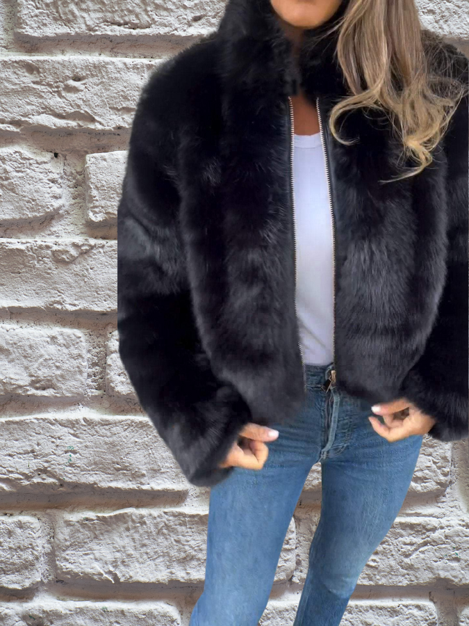 Veste Fausse Fourrure Chic et Élégante pour Femme