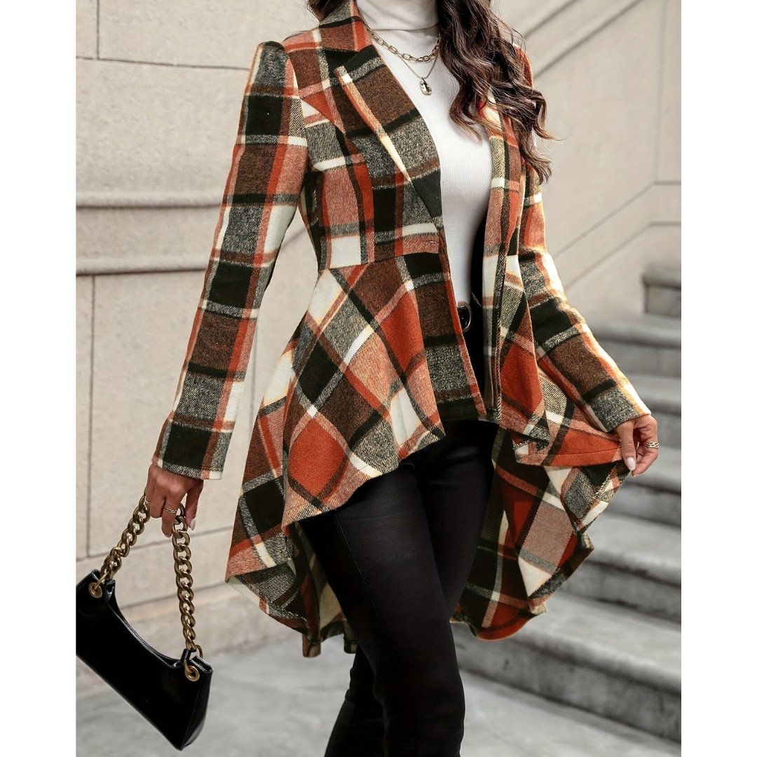 Veste en carreaux femme Hiver Élégante - PanierRoyale
