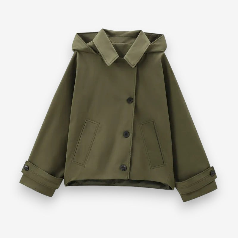Manteau Parka Imperméable avec Capuche et Poches Réglables - PanierRoyale