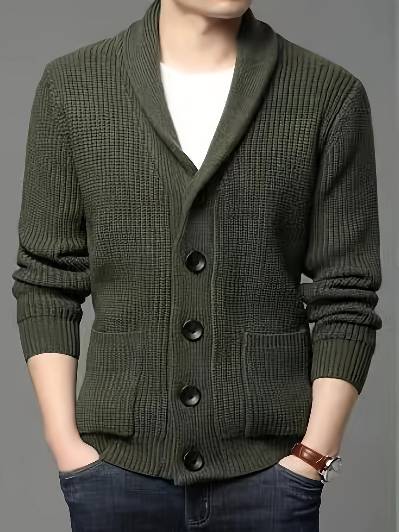 Cardigan Homme Hiver Manches Longues Épais et Confortable - PanierRoyale