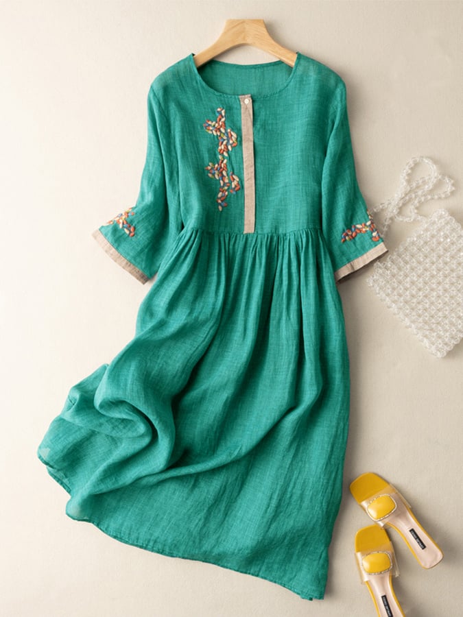 Robe Femme Coton Imprimé Floral Élégante