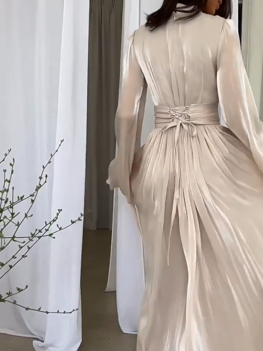 Robe Longue Féminine Taille Haute Élégante