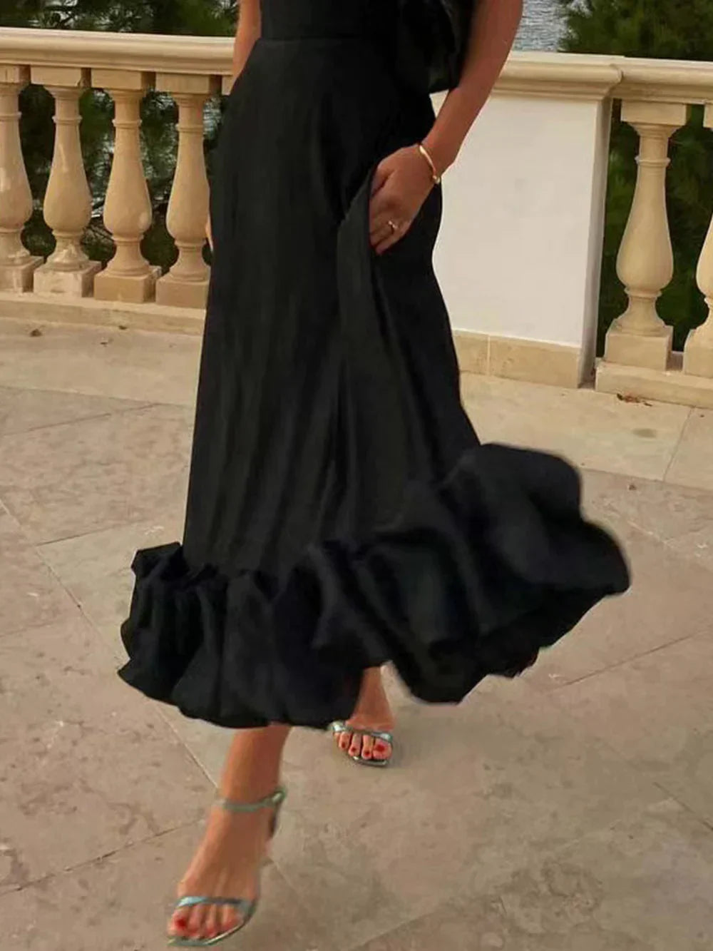 BelleRue™ – Robe Midi Femme Élégante avec Volants Confortable et Chic-3