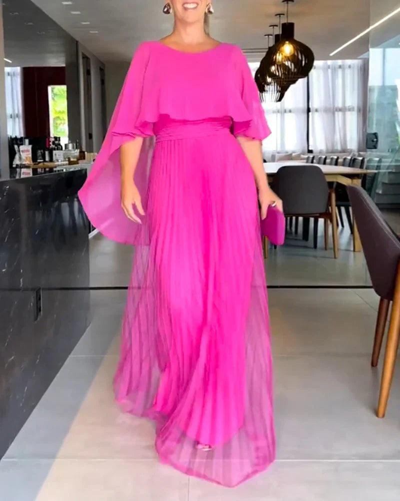 Robe Longue Femme à Manches Capes Élégante