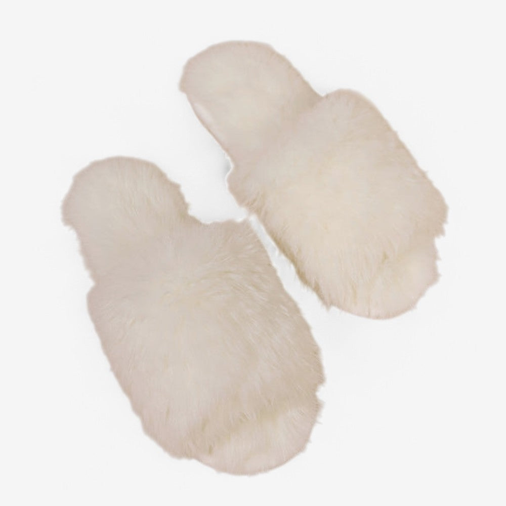 Chaussons Confort Velours Doux à Bout Ouvert pour Femme