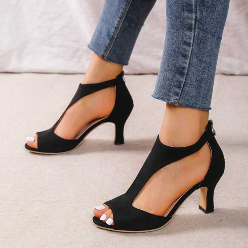 Sandales Talons Hauts Femmes à Fermeture Éclair