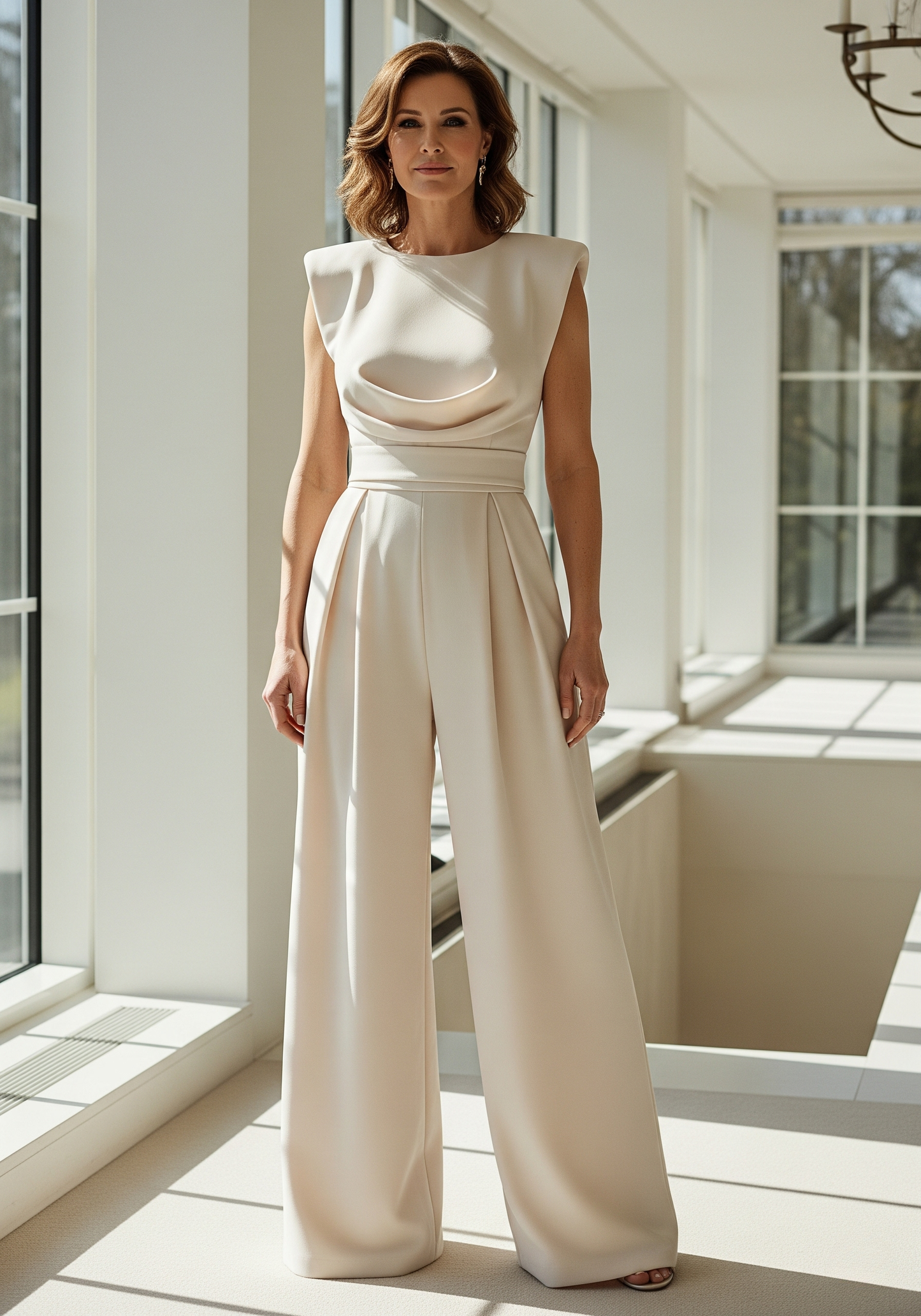 Combinaison Femme Élégante - Jumpsuit Taille Haute, Jambes Droites et Tissu Léger - PanierRoyale