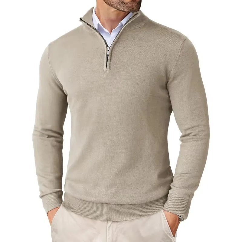 Pull Homme Col Zip en Molleton Doux