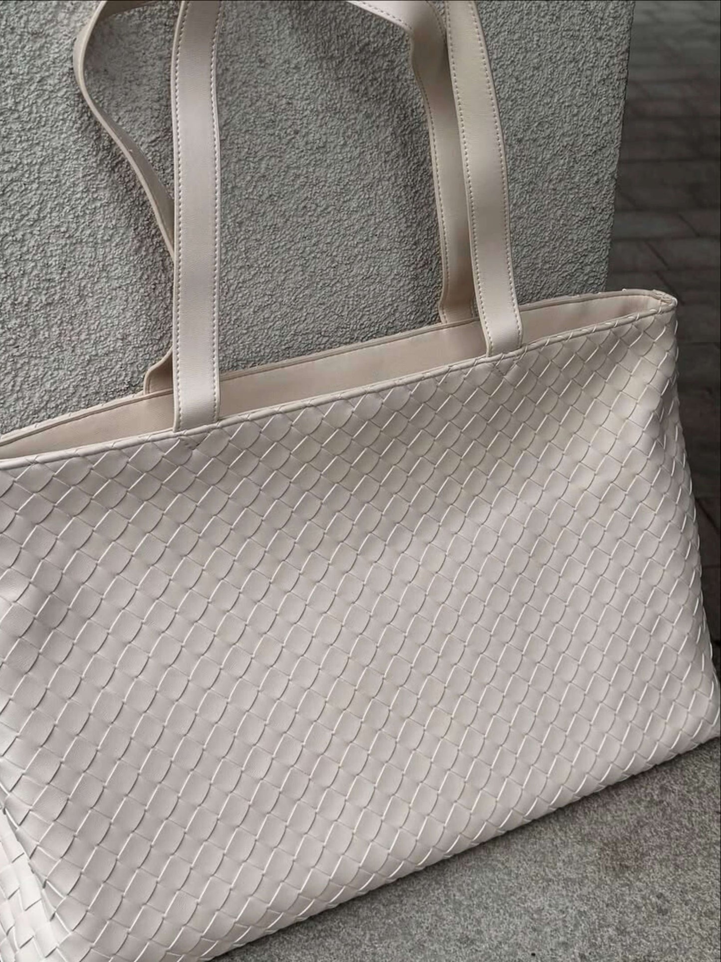Sac à Main Grand Tote Femme en Cuir Végétal avec Fermeture Éclair