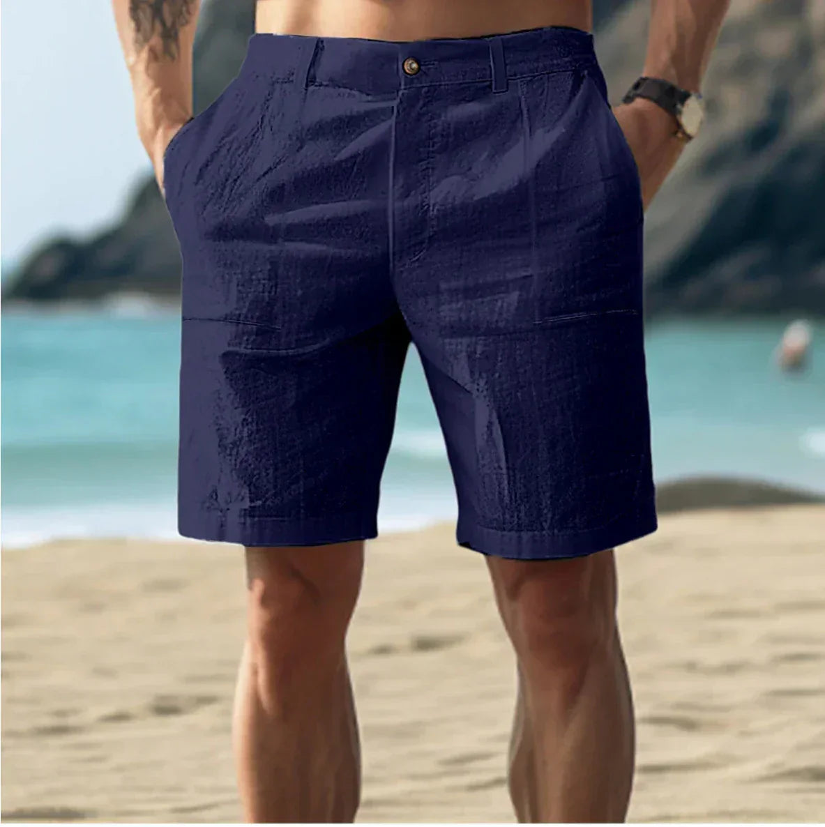 Shorts Lin Homme Détente Été