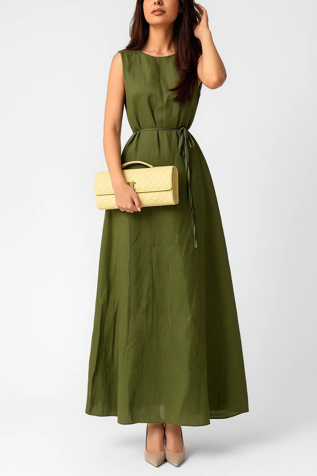 Robe Été Légère pour Femme avec Ceinture et Tissu Doux