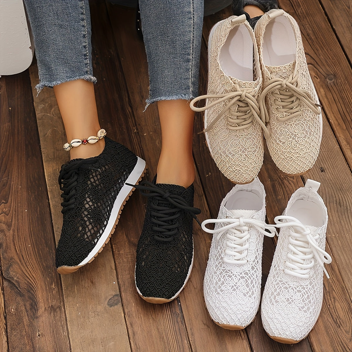 AeraSway™ – Basket Femme Été Légère, Respirante & Confortable à Lacets