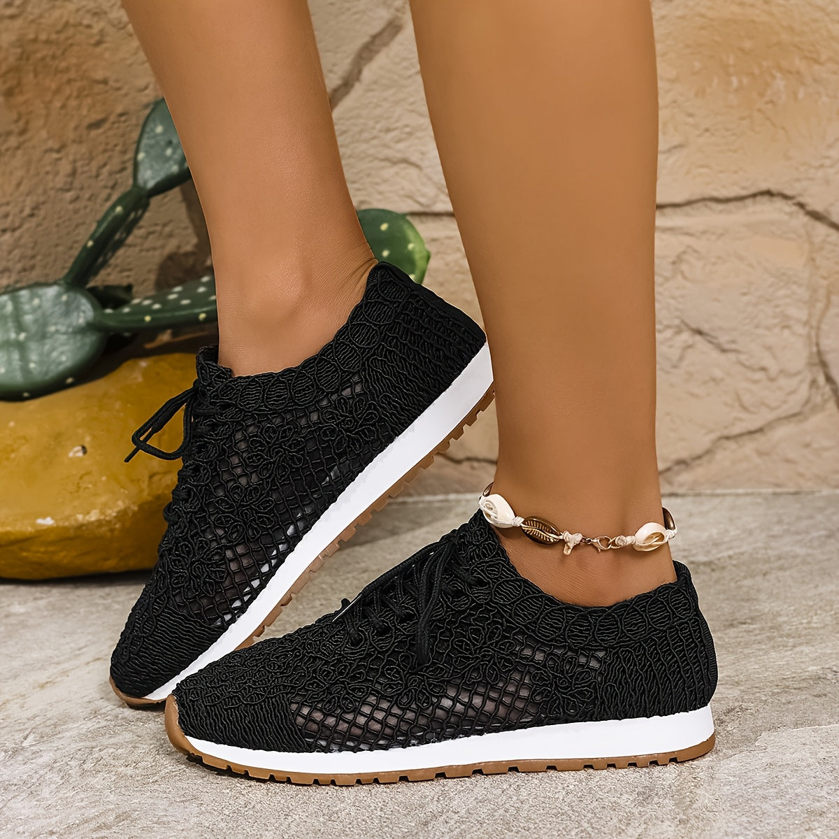 Basket Femme Été Légère et Confortable à Lacets