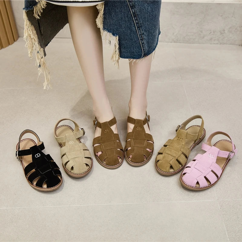 Aiyuqi™ – Sandales Femme Rétro Confortables et Élégantes en Cuir Synthétique