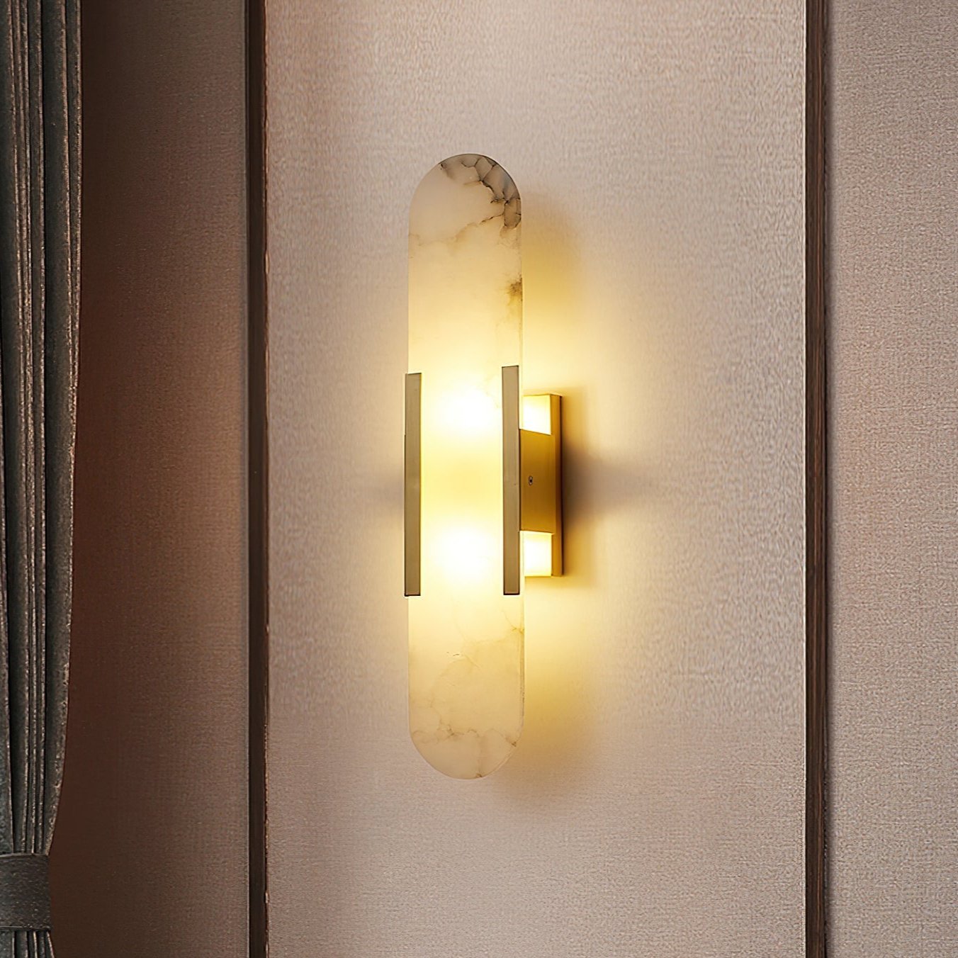 Albaline™ – applique murale LED en albâtre allongé, lumière douce