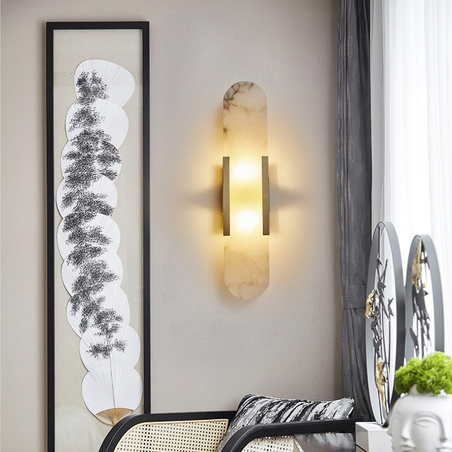Albaline™ – applique murale LED en albâtre allongé, lumière douce