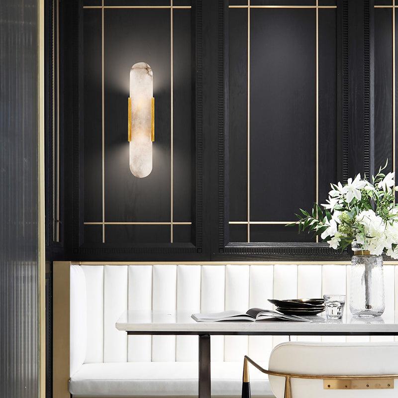 Albaline™ – applique murale LED en albâtre allongé, lumière douce