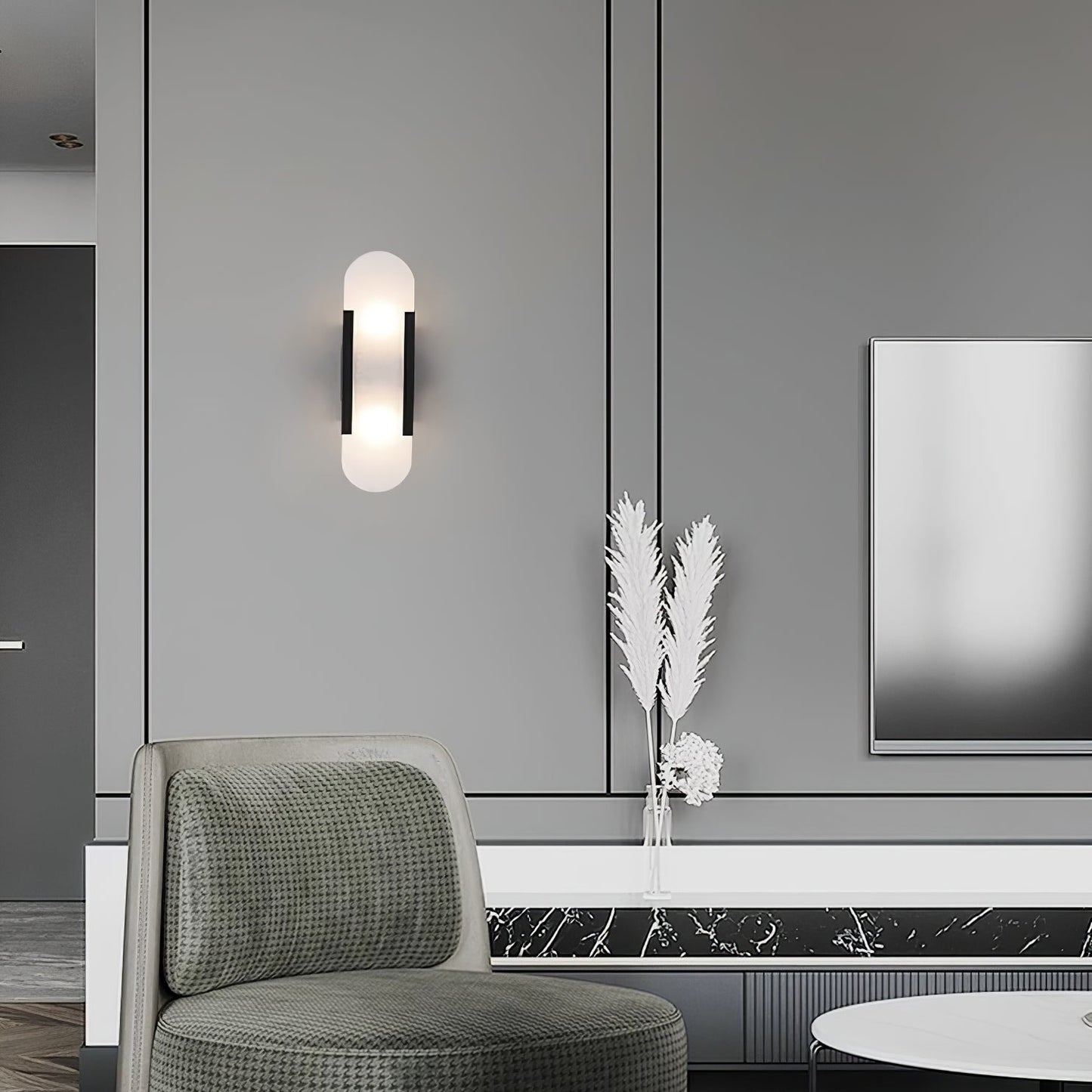 Albaline™ – applique murale LED en albâtre allongé, lumière douce