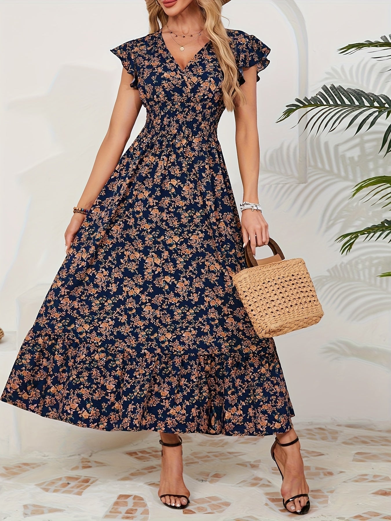 Robe Été Longue Florale Légère et Confortable