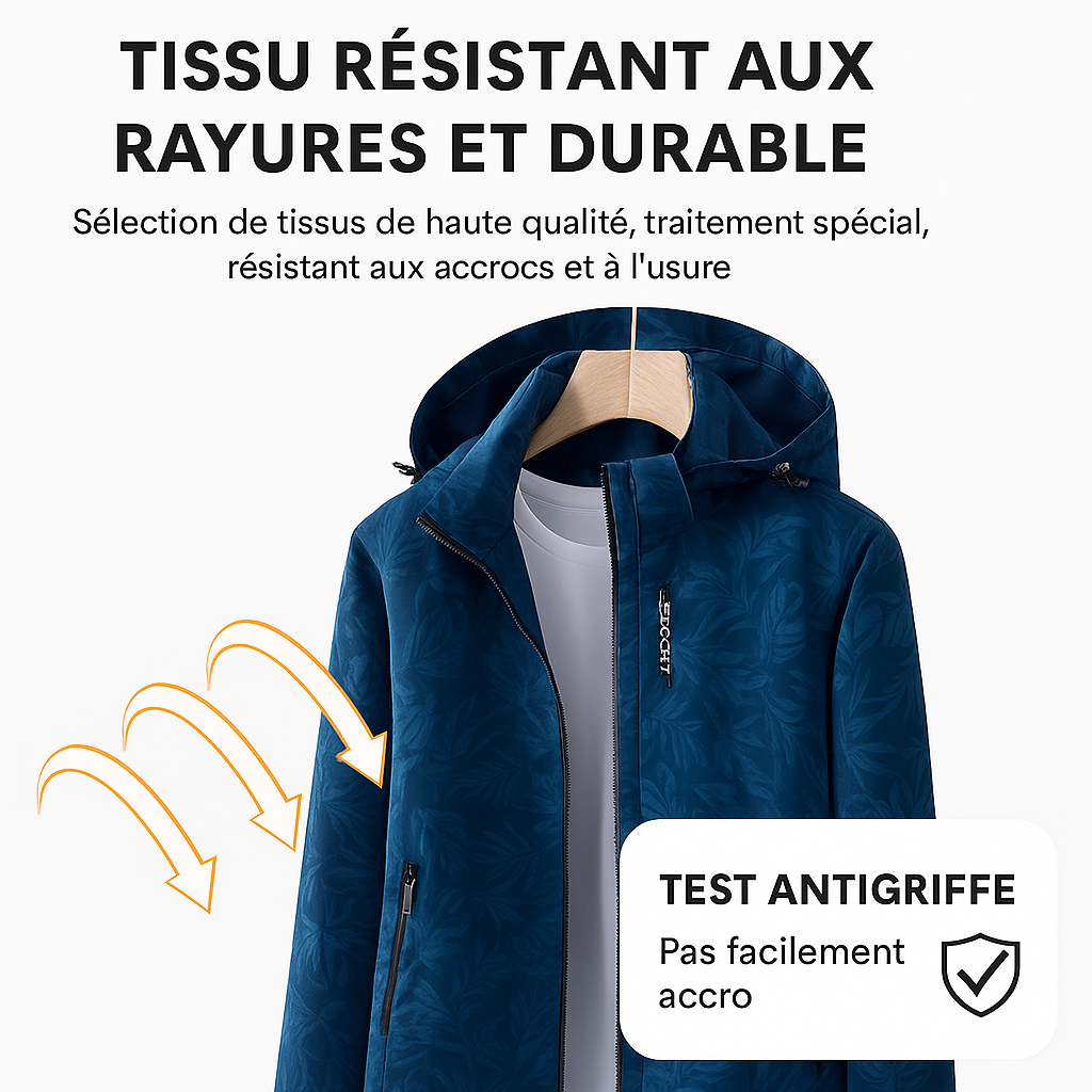 AquaShield™ – Veste Imperméable Homme Coupe-Vent Élégante